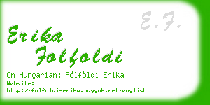 erika folfoldi business card
